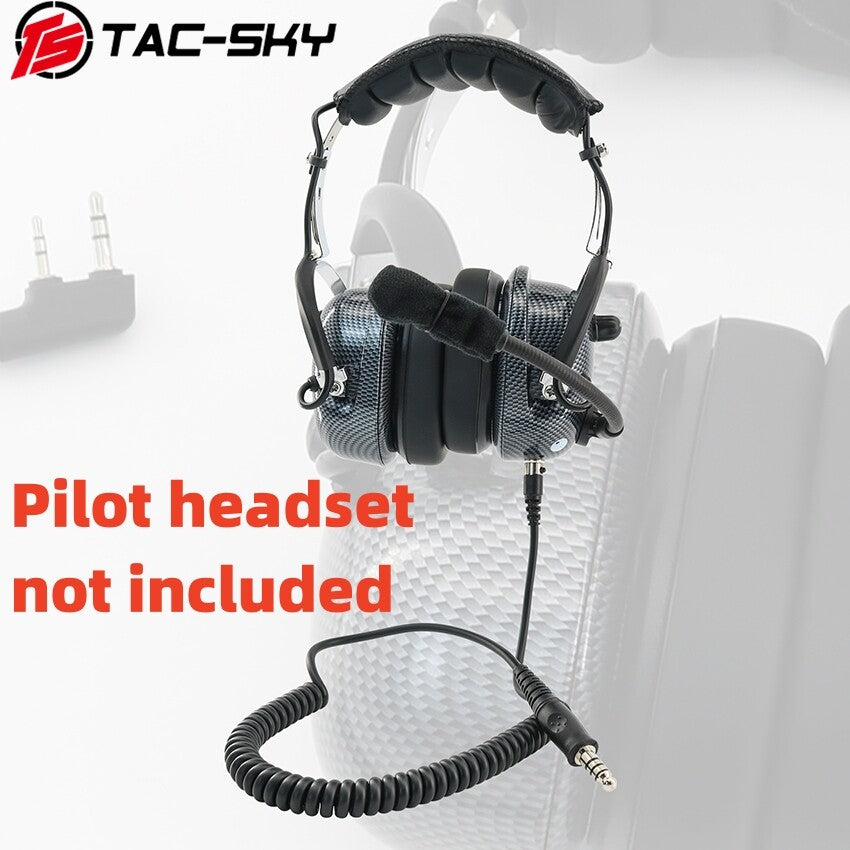 TAC-SKY Tactical 5-Pin Plug Cable, 7.0mm Jack Replacement Cable for Pilot Headset