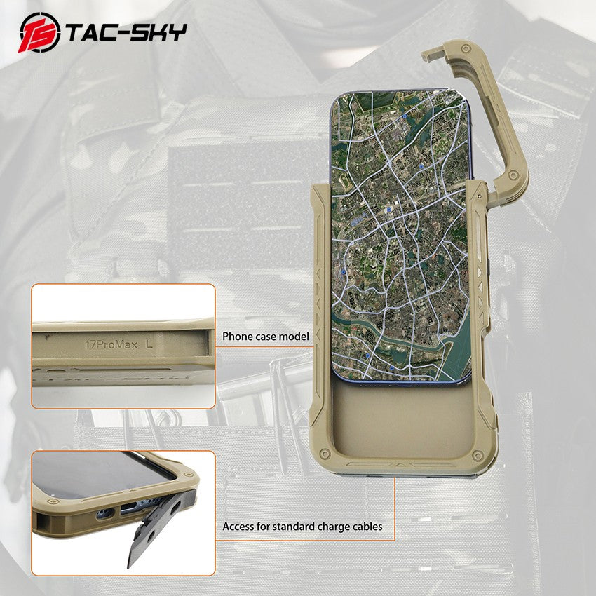 TAC-SKY Hunting Shooting Game Phone Case with Foldable Phone Stand Fits MOLLE Vests Compatible with iPhone 17 Pro Max
