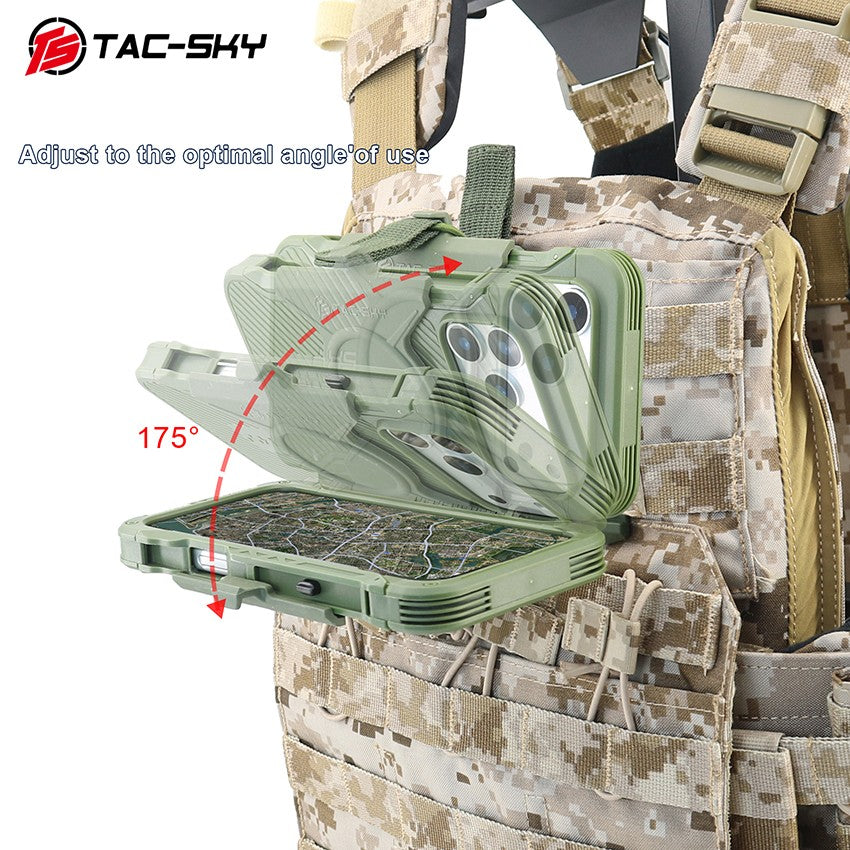 TAC-SKY Tactical Chest-Mounted Phone Mount Phone Mount MOLLE Vest-Style Foldable Navigation Phone Case