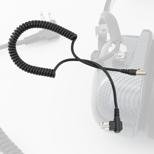Tactical 2- to 5-pin helicopter connection cable for Motorola 2-pin GP308 two-way radios