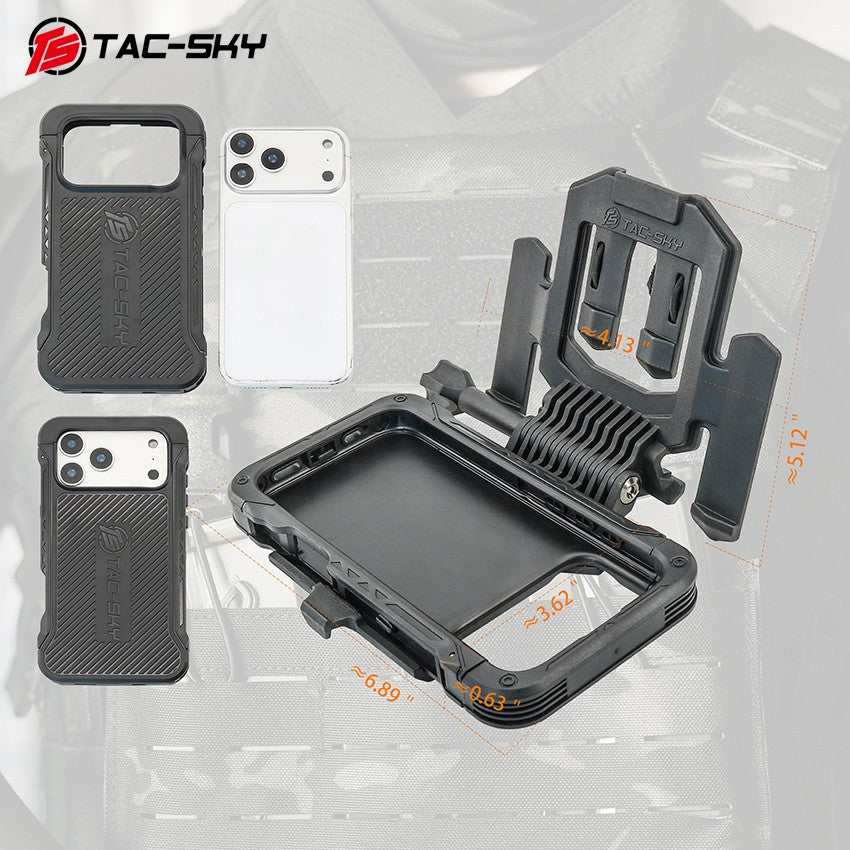 TAC-SKY Tactical Chest-Mounted Phone Mount Quick-Release Rotatable MOLLE Vest Phone Mount (for iPhone 17 Pro Max)