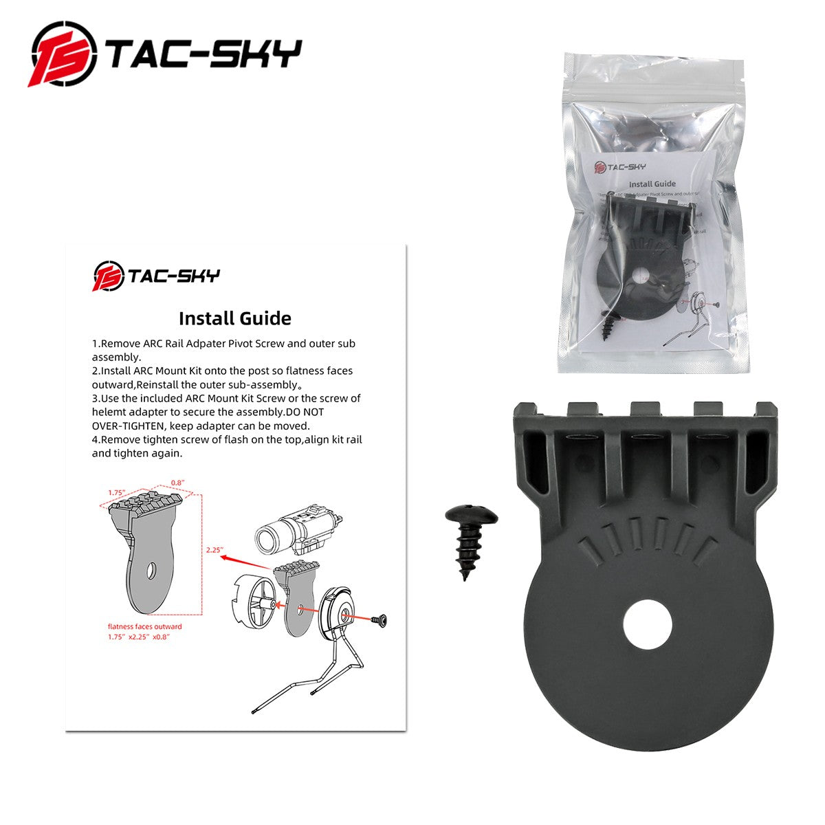 TAC-SKY Tactical Flashlight Mount Rail Accessories, Compatible with Comta I / III Head-Mounted Device Accessories