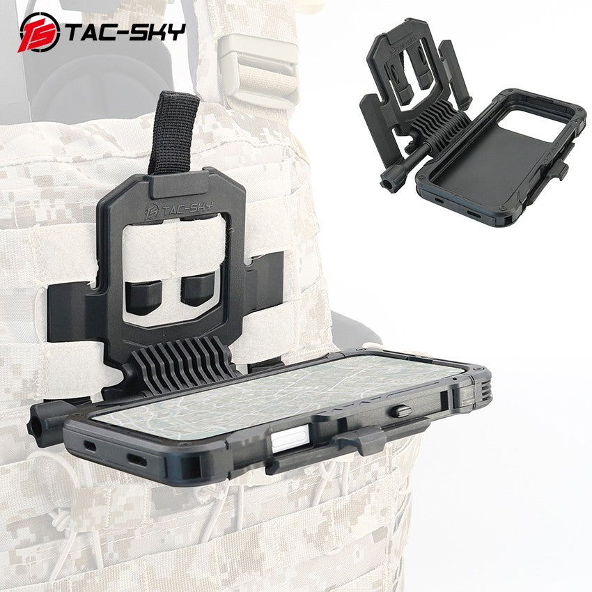 TAC-SKY Tactical Chest-Mounted Phone Mount Phone Mount MOLLE Vest-Style Foldable Navigation Phone Case