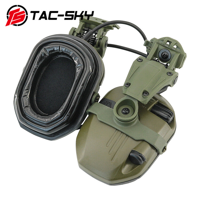 TAC-SKY Tactical Electronic Pickup Headset, ARC Helmet Rail Mount Compatible Noise Cancelling Shooting Earmuffs
