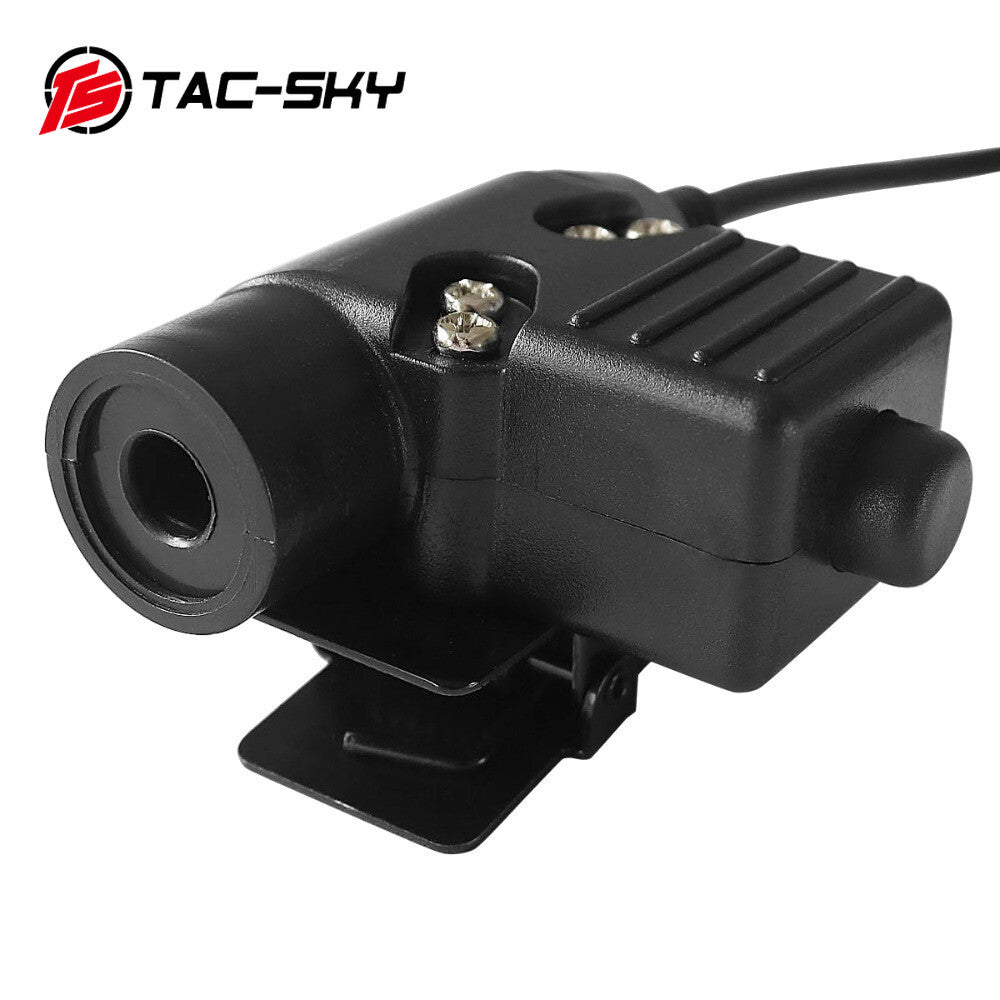 TAC-SKY Tactical External Microphone Kit with U94 PTT military for Walker's Razor Electronic Earmuffs for Yaesu Walkie Talkie