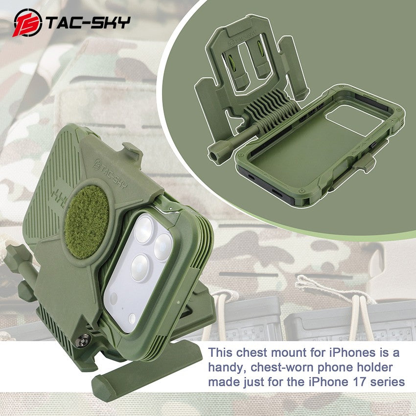 TAC-SKY Tactical Chest-Mounted Phone Mount Phone Mount MOLLE Vest-Style Foldable Navigation Phone Case