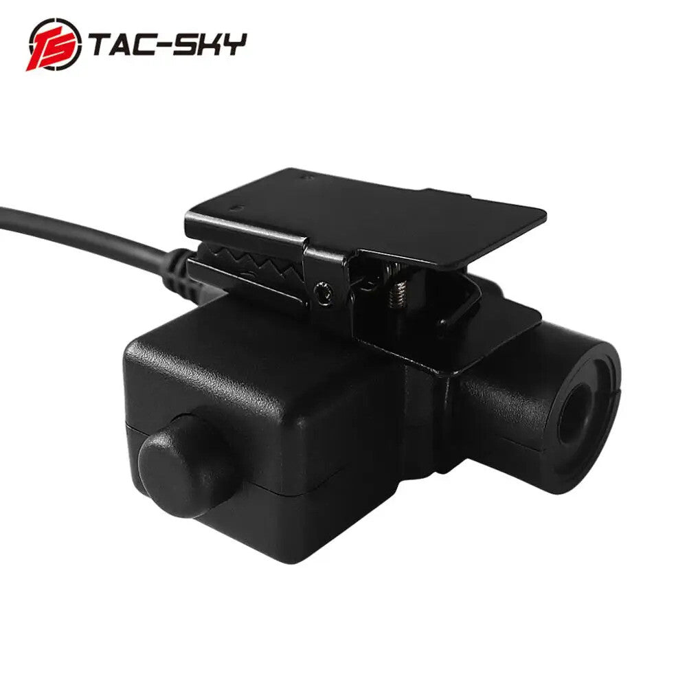 TAC-SKY Tactical External Microphone Kit with U94 PTT military for Walker's Razor Electronic Earmuffs for Yaesu Walkie Talkie