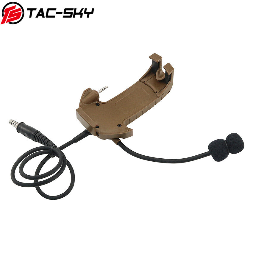TAC-SKY Tactical External Microphone Kit with U94 PTT military for Walker's Razor Electronic Earmuffs for Yaesu Walkie Talkie