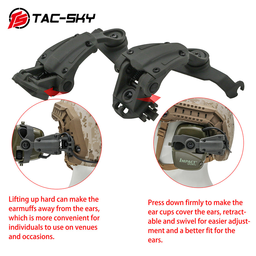 TAC-SKY Tactical Headset ARC Rail Adapter for Howard Leight Impact Sport Airsoft Shooting Sports Headphones