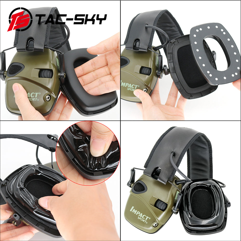 TS TAC-SKY Gel Ear Pads Earmuffs Compatible with Howard Tactical Earphones