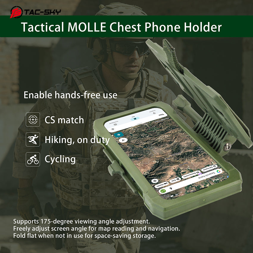 TAC-SKY MOLLE Chest Phone Holder Back-Insert Style Tactical Phone Mount for  for iPhone 14–15 Pro Size M