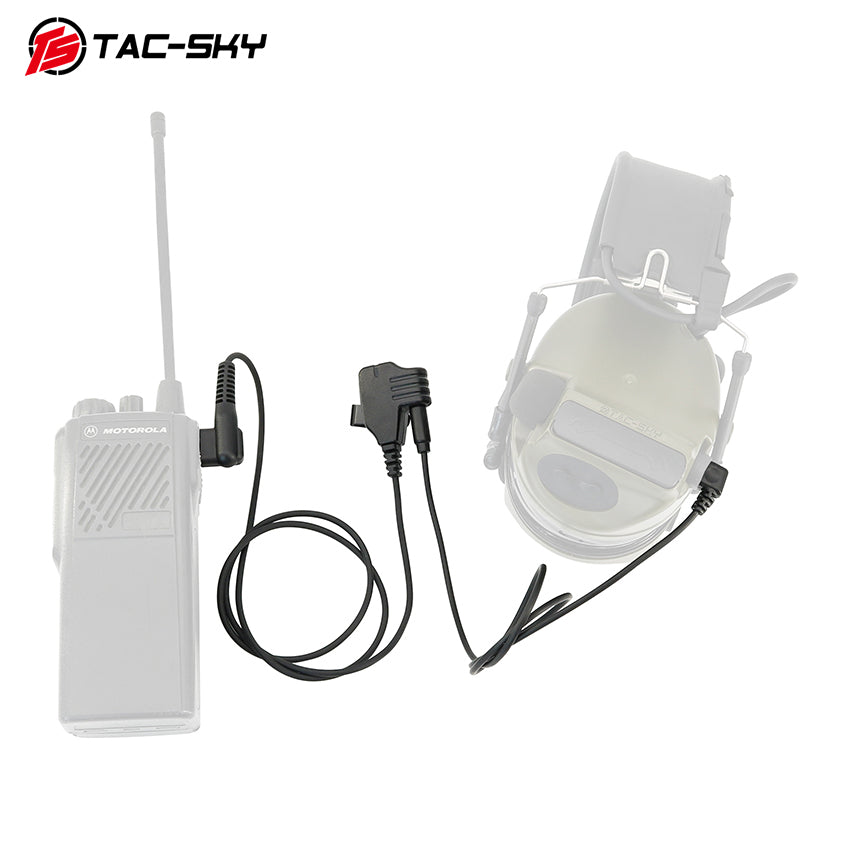 TAC-SKY Motorola 2-Pin Plug to 2-Pin Microphone Adapter for COMTAC I /TCI LIBERATOR I Tactical Shooting Headsets