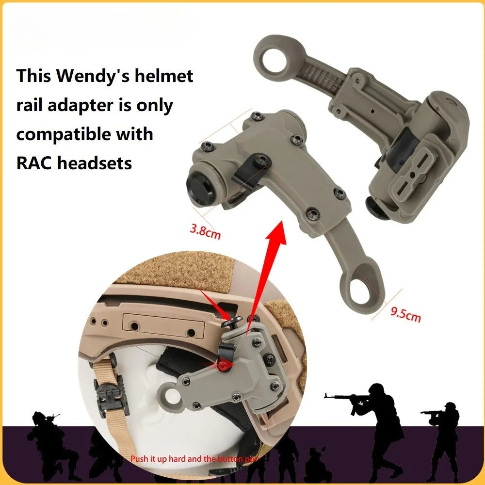 Tactical for WENDY Helmet Rail Adapter, Compatible with RAC Airsoft Headset—T-Bar Mount