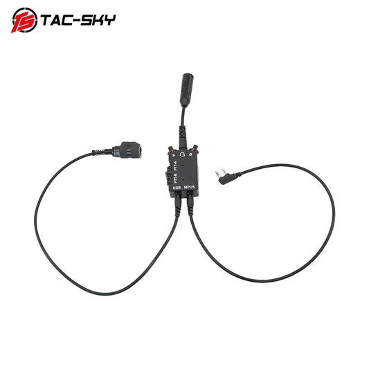 TAC-SKY Tactical Dual-Communication MPU5 PTT Adapter 6-pin PTT plug+KENWOOD plug Compatible with PRC-152/Baofeng UV-5R
