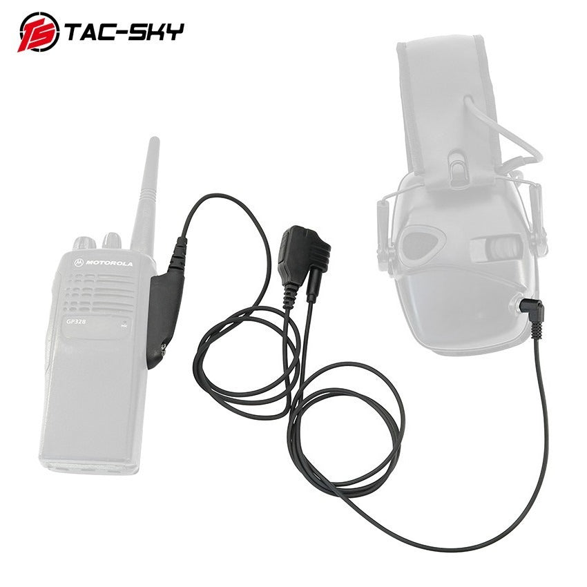 TAC-SKY Tactics GP328 Plug-to-3.5 mm /Mic Cable Compatible with Motorola GP140, GP320, and GP328 -Way Radios