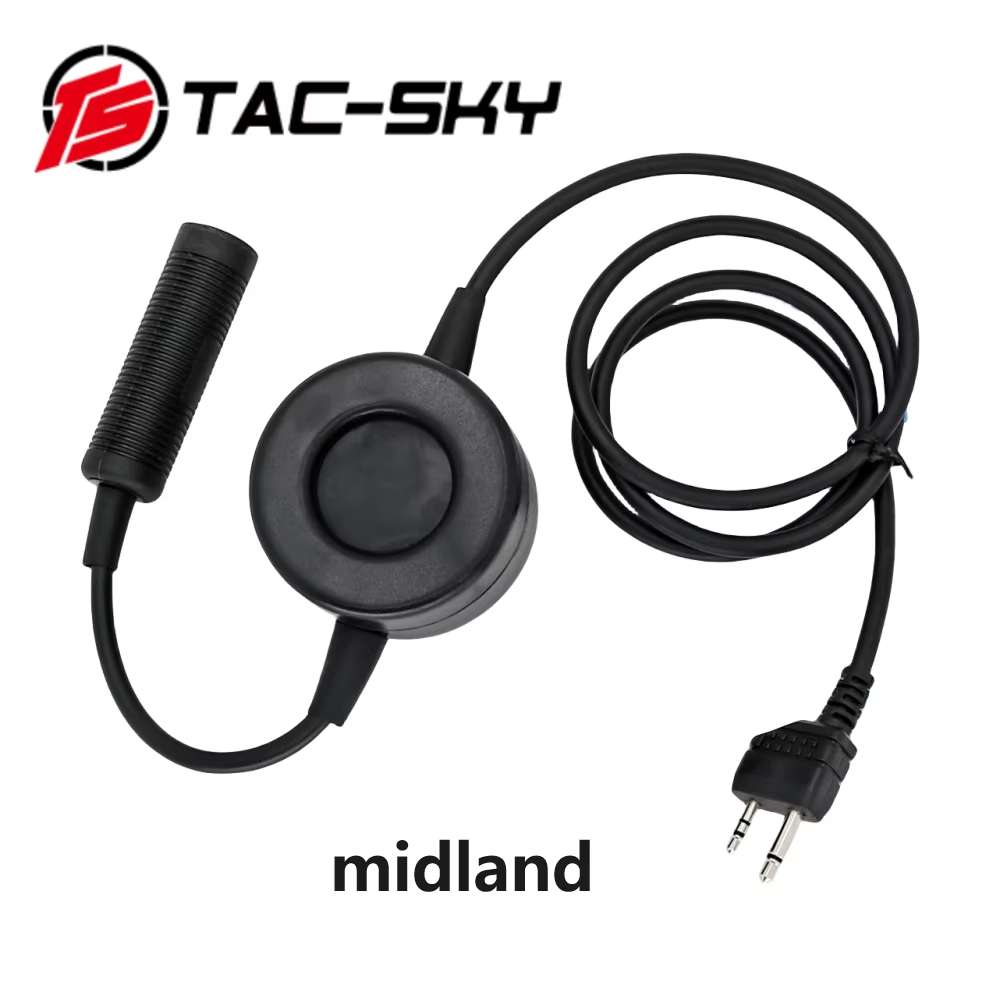 TAC-SKY Tactical PTT TCI PTT Headset Adapter is Suitable for Electronic Protective Earmuffs Hunting Shooting  Headset