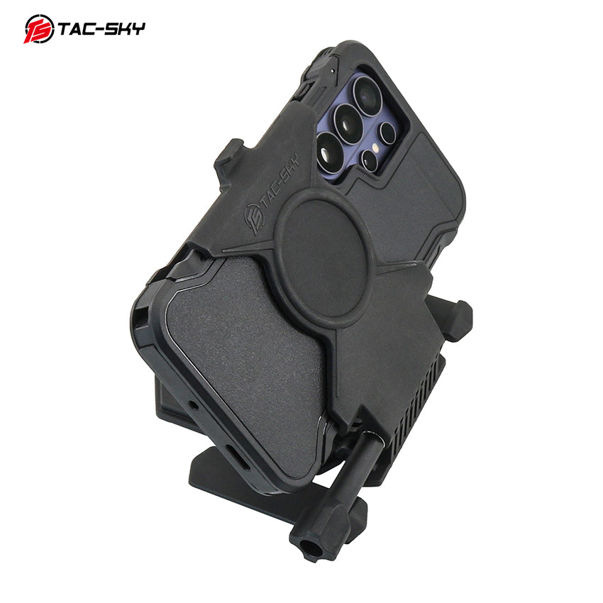 TAC-SKY Tactical Accessory Chest Mount Phone Holder Compatible with Samsung Galaxy S23/S24/S25 and MOLLE Vest Mounts