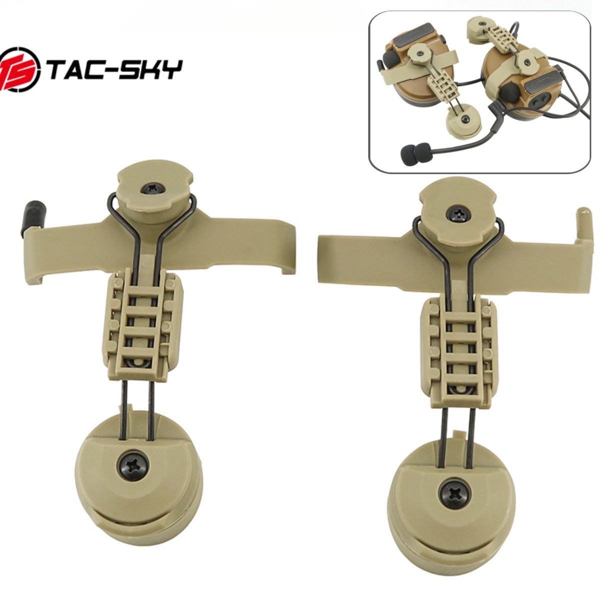 TAC-SKY Tactical Ops-Core ARC Helmet Rail Adapter Compatible with COMTA II/III/V Hearing Protection Headsets