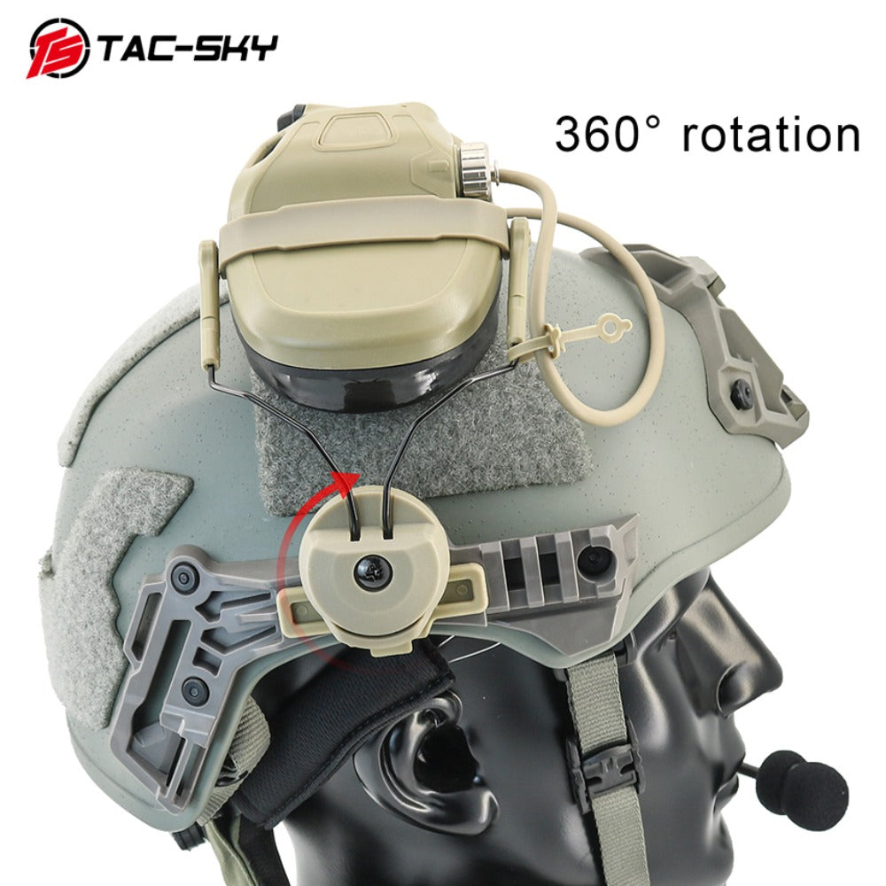 TAC-SKY Tactical Helmet Headset Mount for AMP Communication Headsets Fits Wendy 3.0 Helmet Rail