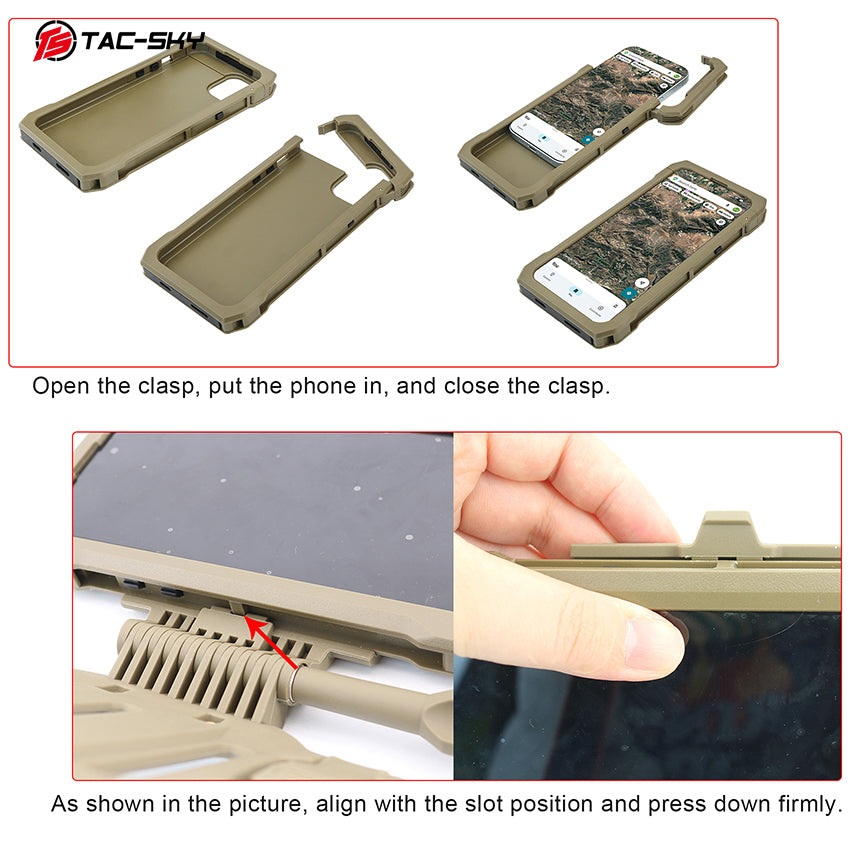 TAC-SKY New Detachable Tactical Phone Chest Mount MOLLE for iPhone 14–15 PULS Size L