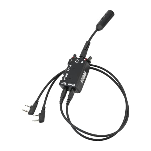 TAC-SKY Tactical Headset MPU5 Dual PTT Adapter Compatible with Kenwood Walkie-Talkie