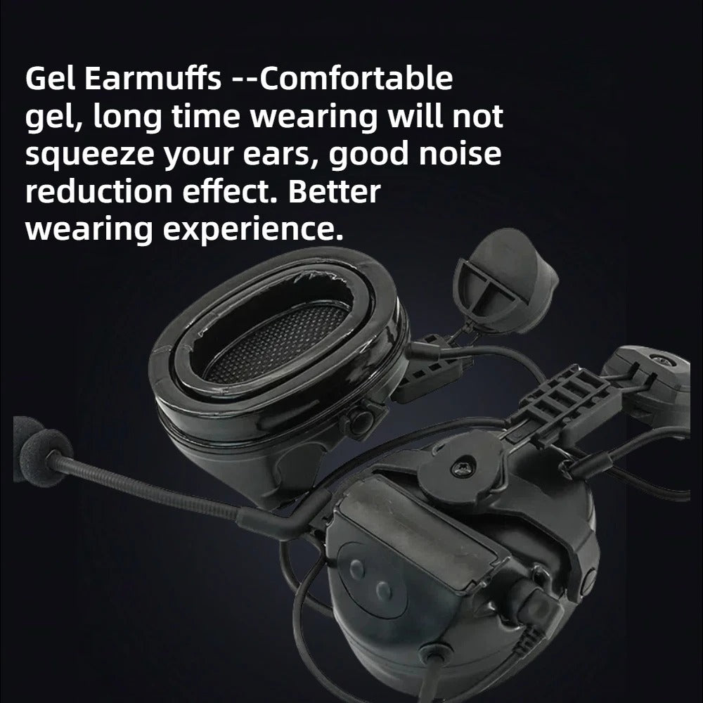 TAC-SKY  Tactical Headset C2 with Hearing Protection, Electronic Silicone ear Cups and ARC Rail Helmet mount