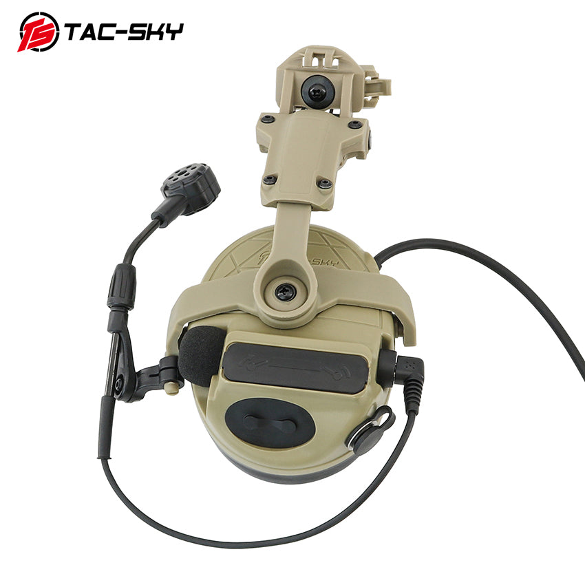 TAC-SKY Tactical C5 PRO 2.0 Headset  Mount with ARC Helmet Rail  Detachable Cable Condenser Microphone