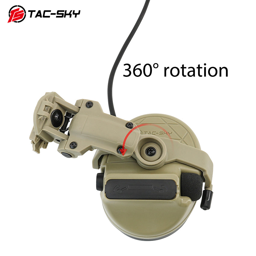 TAC-SKY Tactical C5 PRO 2.0 Headset  Mount with ARC Helmet Rail  Detachable Cable Condenser Microphone