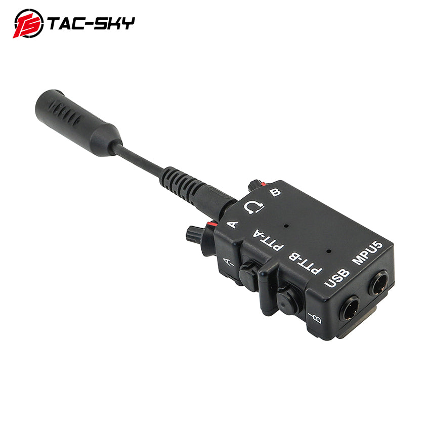 TAC-SKY Tactical Dual-Communication MPU5 PTT Adapter 6-pin PTT plug+KENWOOD plug Compatible with PRC-152/Baofeng UV-5R