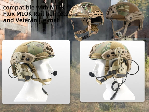 TAC-SKY Tactical MLOK Helmet Rail Adapter Mount 2.0 for COMTA II, III, and V Hearing Protection Headsets