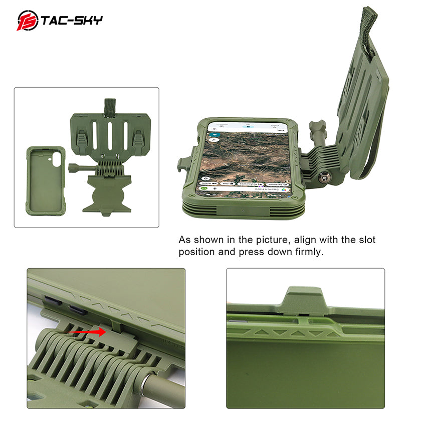 Tactical Vest MOLLE Foldable Phone Mount Outdoor Hunting Airsoft Navigation Phone Holder for iPhone 16 Size M