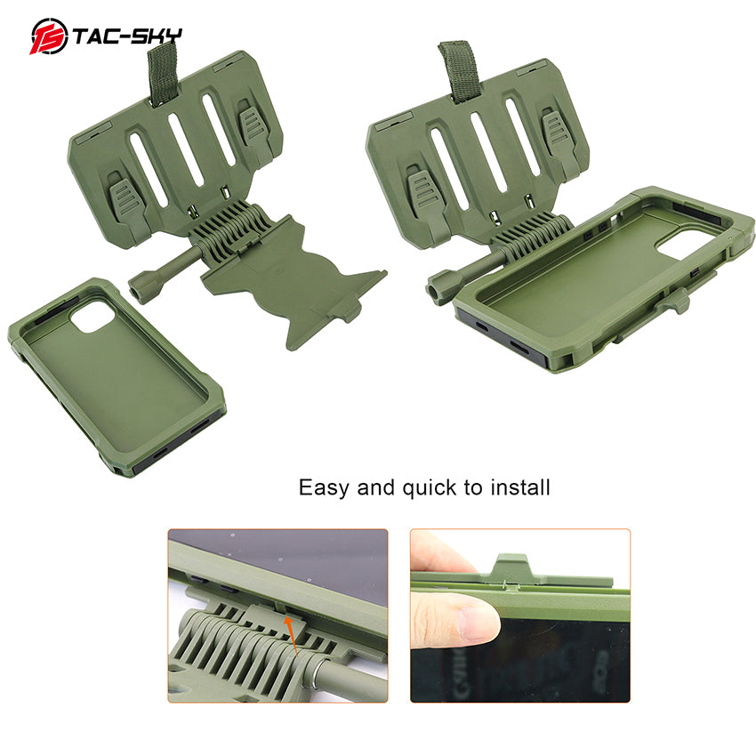 TAC-SKY MOLLE Chest Phone Holder Back-Insert Style Tactical Phone Mount for  for iPhone 14–15 Pro Size M