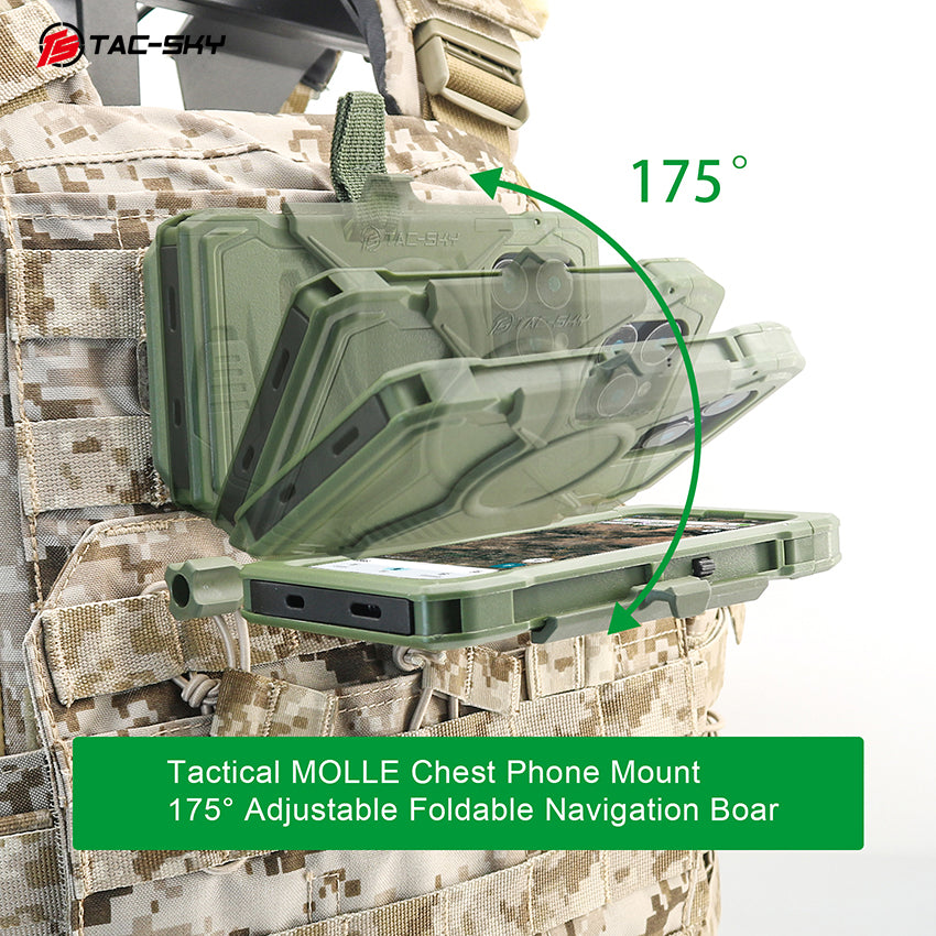 TAC-SKY MOLLE Chest Phone Holder Back-Insert Style Tactical Phone Mount for  for iPhone 14–15 Pro Size M