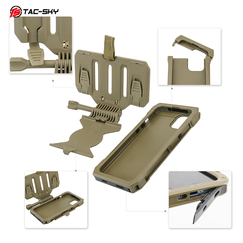 TAC-SKY New Detachable Tactical Phone Chest Mount MOLLE for iPhone 14–15 PULS Size L