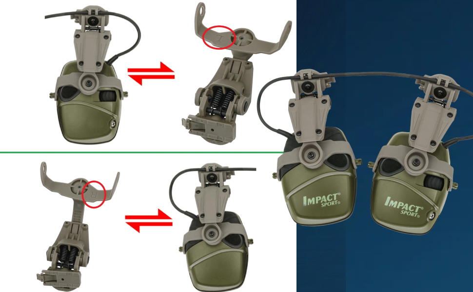 TAC-SKY Tactical Helmet ARC Rail Adapter ARC OPS-CORE  for Howard Leight Impact Sport Airsoft Shooting Headset