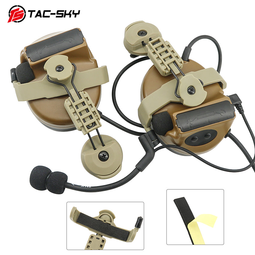 TAC-SKY Tactical MLOK Helmet Rail Adapter Mount 2.0 for COMTA II, III, and V Hearing Protection Headsets