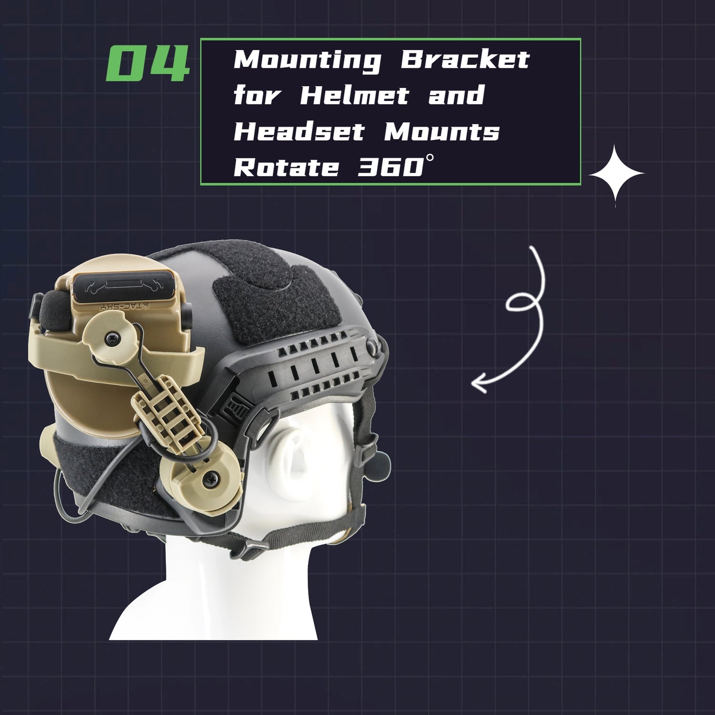 TAC-SKY Tactical Ops-Core ARC Helmet Rail Adapter Compatible with COMTA II/III/V Hearing Protection Headsets