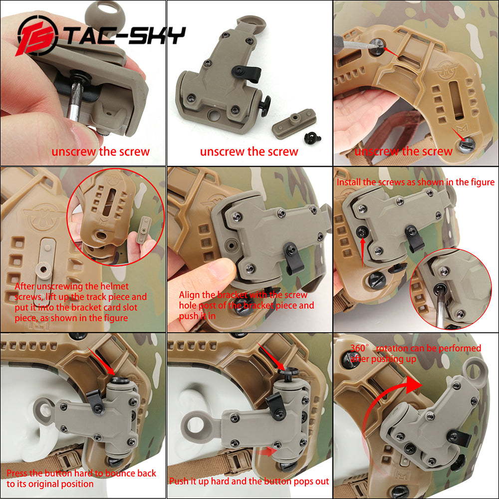 TAC-SKY Tactical M-LOK Rail Adapter, Compatible with RAC Headset for MTEK-FLUX Helmets (M-LOK rails) Designed for Airsoft.