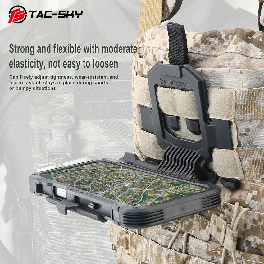 TAC-SKY Tactical Chest-Mounted Phone Mount Quick-Release Rotatable MOLLE Vest Phone Mount (for iPhone 17 Pro Max)