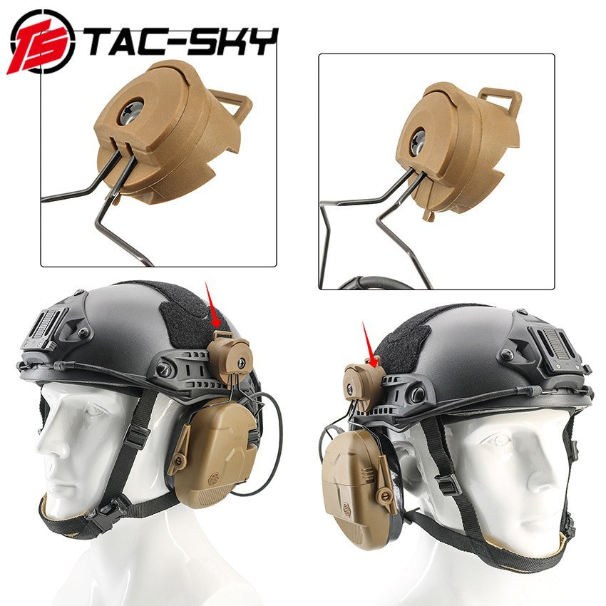 TAC-SKY Tactical ARC Rail-Mounted Headset Mount with Hearing Protection+ 3.5 mm Audio Cable