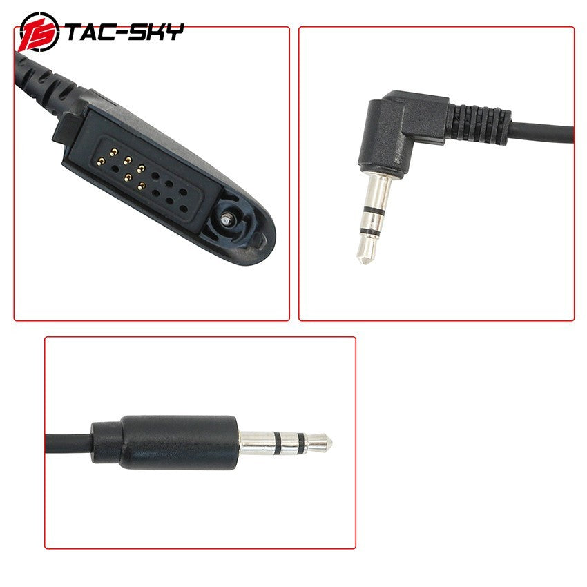 TAC-SKY Tactics GP328 Plug-to-3.5 mm /Mic Cable Compatible with Motorola GP140, GP320, and GP328 -Way Radios