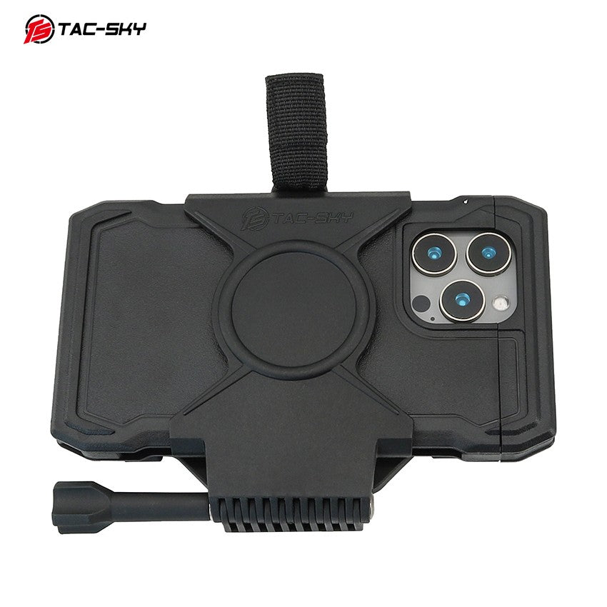 TAC-SKY Tactical MOLLE Rotatable Phone Mount Kit with Rugged Case for iPhone 14 15 Pro Max, Vest Navigation Holder
