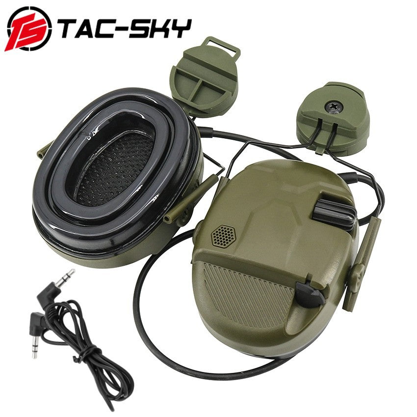 TAC-SKY Tactical ARC Rail-Mounted Headset Mount with Hearing Protection+ 3.5 mm Audio Cable