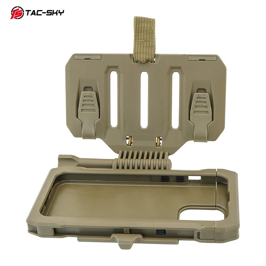 TAC-SKY Tactical MOLLE Rotatable Phone Mount Kit with Rugged Case for iPhone 14 15 Pro Max, Vest Navigation Holder