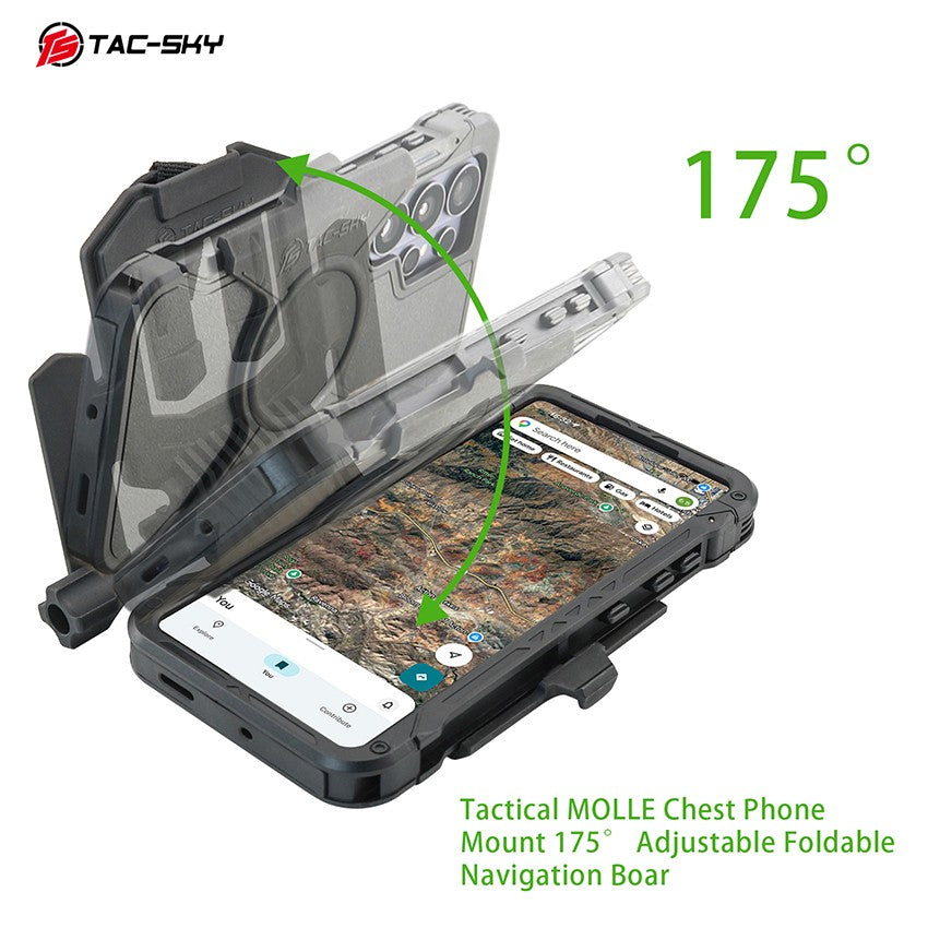 TAC-SKY Tactical MOLLE Chest Phone Mount—Foldable Phone Mount for Samsung Galaxy S26 Ultra