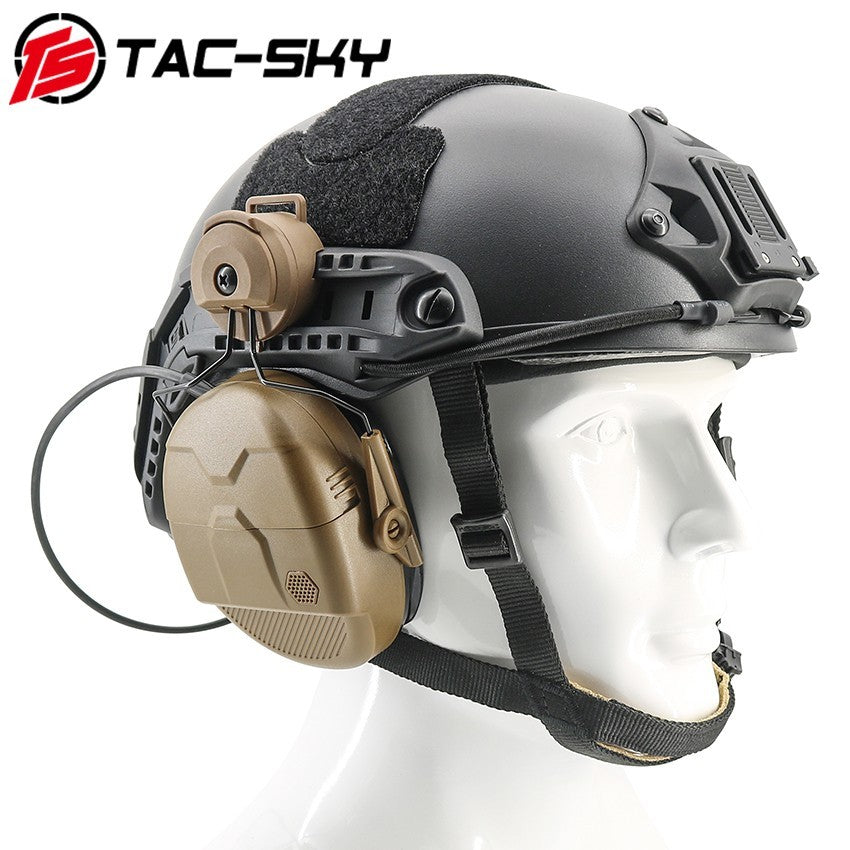 TAC-SKY Tactical ARC Rail-Mounted Headset Mount with Hearing Protection+ 3.5 mm Audio Cable