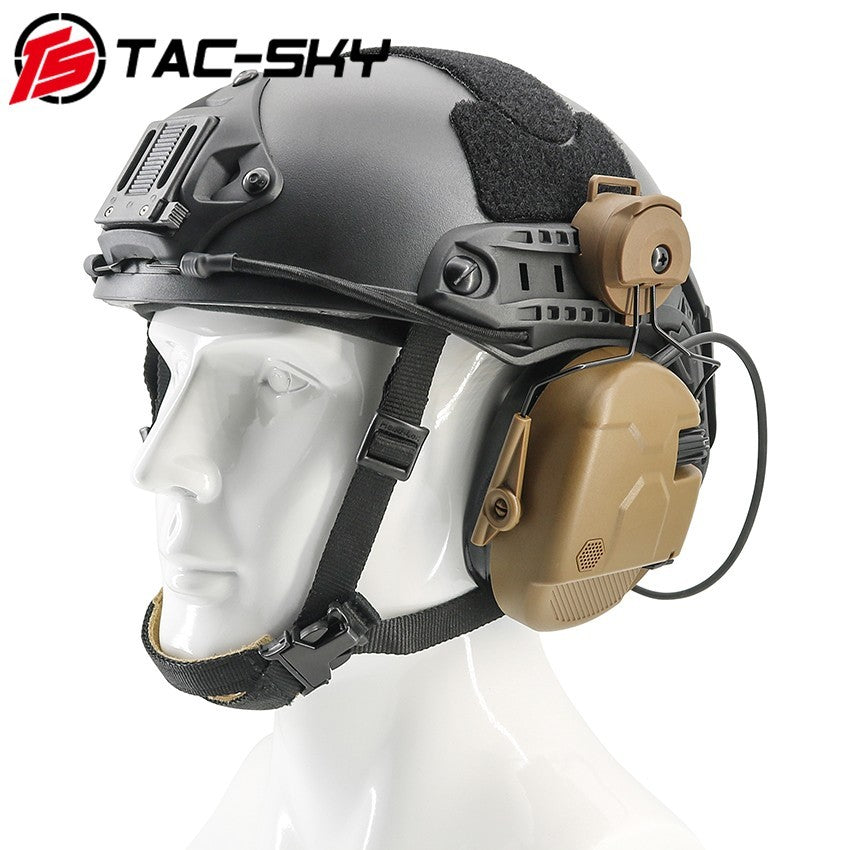 TAC-SKY Tactical ARC Rail-Mounted Headset Mount with Hearing Protection+ 3.5 mm Audio Cable