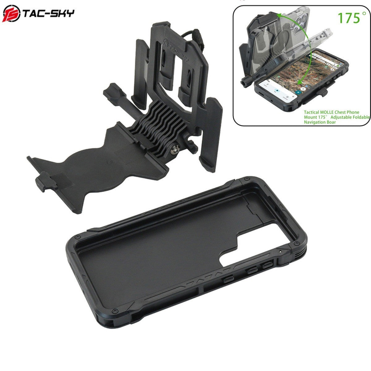 TAC-SKY Tactical MOLLE Chest Phone Mount—Foldable Phone Mount for Samsung Galaxy S26 Ultra