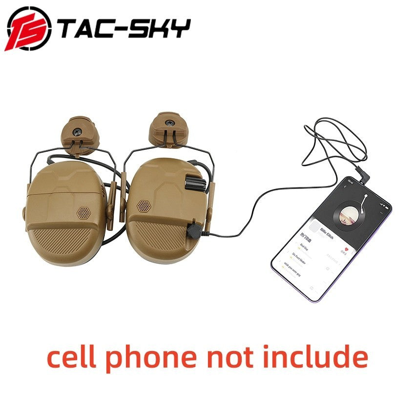 TAC-SKY Tactical ARC Rail-Mounted Headset Mount with Hearing Protection+ 3.5 mm Audio Cable