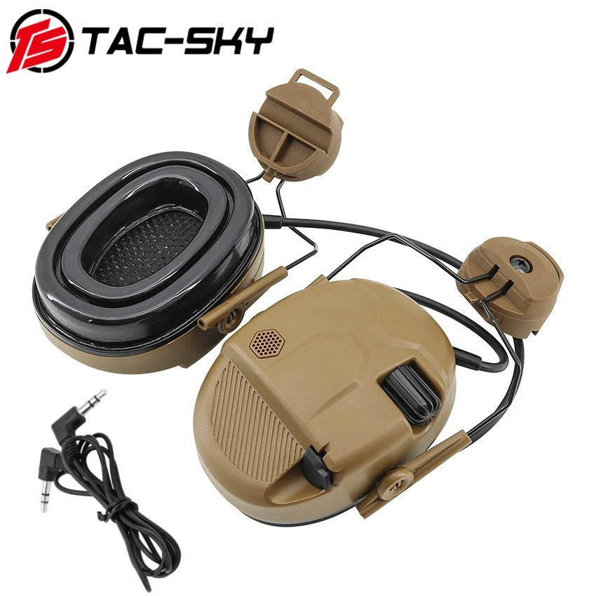 TAC-SKY Tactical ARC Rail-Mounted Headset Mount with Hearing Protection+ 3.5 mm Audio Cable